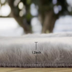 ORINOVA Silver Grey Round Rugs 8ft Shag Washable Area Rugs - Image 3