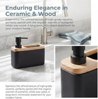 RQYIXI 2-in-1 Ceramic Soap Dispenser with Sponge Holder,Black,17 Oz - Image 3