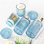 4pcs Blue Glass Bathroom Accessories Set - Image 6