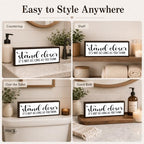 Bathroom Wooden Sign, Wash Your Hands, Funny Farmhouse Bathroom Wall Decor, Solid Wood Rustic Style for Shelf or Counter Display, Modern Farmhouse Decoration, Bath Room Decor Gift, 9.5 x 3.1 Inches - Image 3