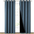 NICETOWN 100% Blackout Curtains 84 inches Long, Smoky Blue, 52 inches Wide by NICETOWN
