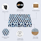 Handicrafts Home Blue and White Decorative Storage Box with Lid – Slim Rectangular Storage Box, Handmade Resin Inlay Wooden Box, Remote Holder, Desk Organizer, Decorative Keepsake & Jewelry- 6x8x1.5 - Image 3