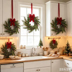6 Pcs Mini Christmas Hanging Wreaths Artificial Cedar Cypress Pine Greenery with Pine Cones & Red Berries Small Rustic Farmhouse Wreath for Cabinets Front Door Porch Window Wall Holiday Winter Decor - Image 4