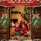 2pcs Christmas Door Swags White Berry Artificial Greenery Decor - Image 7