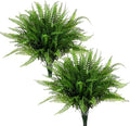 Artificial Boston Ferns Plants, Fake Plastic Fern Grass Faux Shrubs Plastic Leaves Simulation Greenery Bushes for Home Decor Indoor Outdoor Garden Wedding Decoration Yard Vase Planter Filler – 8 Pack by CATTREE
