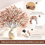 30Pcs Baby's Breath Artificial Flowers, Silk Gypsophila Stems, Beige Brown - Image 3