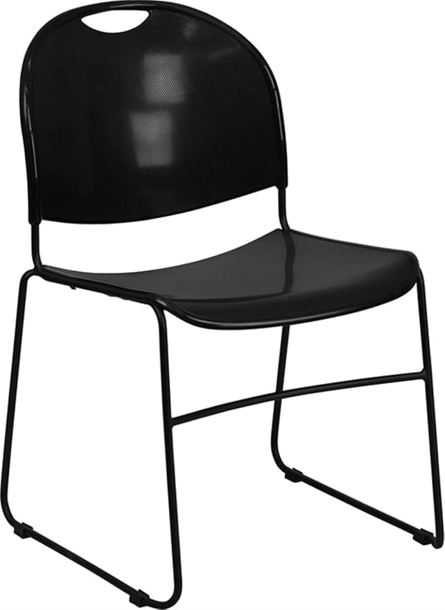 Flash Furniture HERCULES Series 880 lb. Capacity Black Ultra-Compact Stack Chair by FlashFurniture
