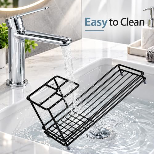Toothbrush Holders Toothpaste Organizer Bathroom Accessories, Black - Image 3