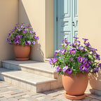 Dark Purple Artificial Morning Glory Flowers for Outdoor Planters, Premium UV Resistant Silk Faux Flowers for Porch, Hanging Basket & Window Box, Elegant Garden Decor, No Pot, 13.3 Inch, 4 Bundles - Image 5