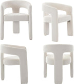 Modern Chenille Dining Chairs Set of 2, Upholstered Barrel Chairs - Image 9