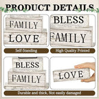 Yuntau 4 Pcs Rustic Farmhouse Decor Wood Block Sign Tiered Tray Decor - Image 4