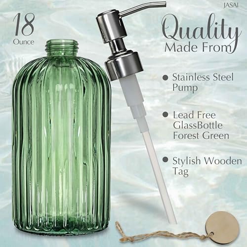JASAI 18Oz Green Soap Dispenser with Rust Proof Pump - Image 2