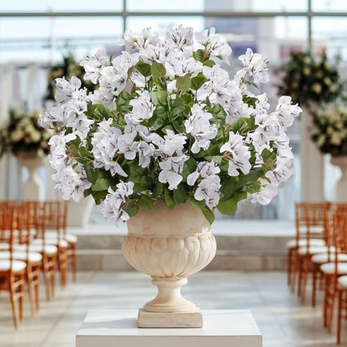 Bougainvillea Artificial Faux Bougainvillea Outdoor 4 Pack Fake Bougainvillea Hanging Flowers Artificial Bougainvillea for Indoor Home Porch Garden Decor Spring Flowers No Vases(White) - Image 4