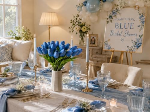 Mandy's 20pcs Artificial Light Blue Tulips - Image 5