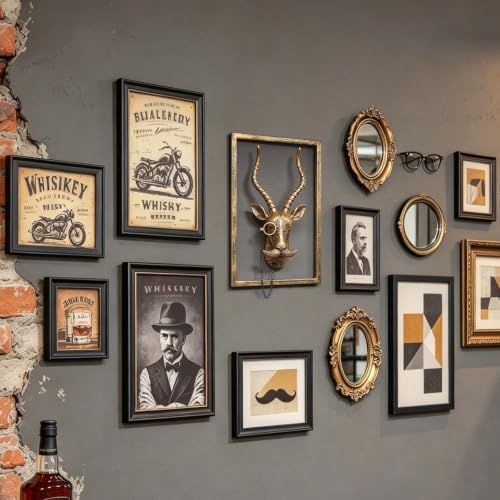 Newinhome Animal Heads Wall Decor (Includes Metal Frame) Resin Animals Sculptures Head Wall Hanging Decoration Gold vintage Wall Sculpture for Living Room Bedroom Office(Antelope) - Image 6