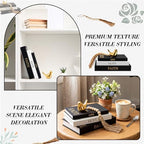 Faccito Set of 3 Linen Decorative Books Set Includes Gold Bird and Wooden Beaded Tassel Elegant Aesthetic Fake Books for Coffee Table Shelf Mantel Storage Boxes for Home Decor(Classic Colors) - Image 5