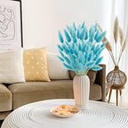 Uieke 120 Pcs Teal Blue Natural Bunny Tails Dried Flowers, 17inch Dried Pampas Grass Decor, Boho Blue Flowers Home Table Decor, Wedding Decorations for Home - Image 5