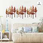 ESTART Metal Autumn Pine Tree Wall Art, Metal Tree Wall Decor - Image 3