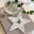 LOSOUR Set of 2 Decorative Objects Stars-Tiered Tray Decor, Coffee Table Decor, Shelf Decor Accents, Bookshelf Decor, Entry Table Decor, Desk Decor for Modern Farmhouse Decor (Washed White) - Image 4