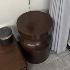 Solid Wood Stool & Sofa Side Table, Rustic Hourglass Wabi-Sabi Accent Coffee - Image 8