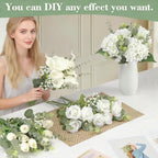 55pcs Hydrangea Artificial Flowers, Silk Fake Flower for Home Vase Decor - Image 5