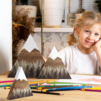 3 Pcs Mountain Shelf Decor Mountain Wooden Wall Decor Forest Art, Taupe - Image 5