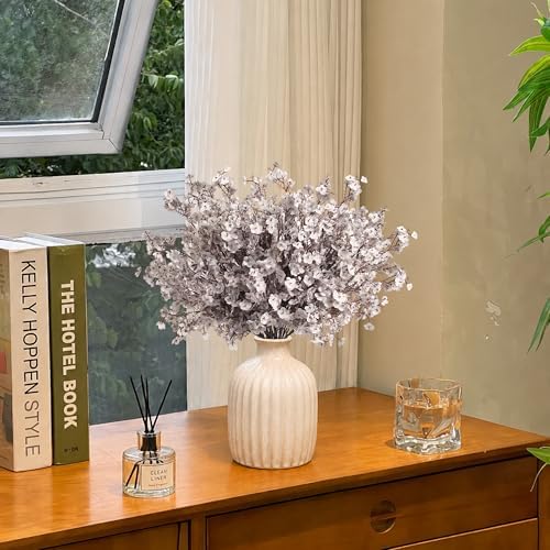 SITUMEIZI 6Pcs White Artificial Baby's Breath Flowers 19.3 Inch Silk Gypsophila Bundles Real Touch Fake Flowers for Wedding, Home Decor, Fall Centerpieces DIY Floral Arrangement - Image 6