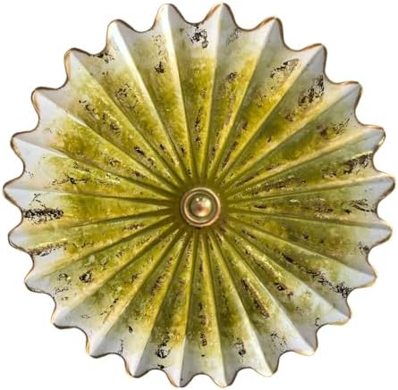 Metal Wall Sculpture, 11.4'' Vintage Yellow Gold Sunburst Wall Art Decor by Picfarce