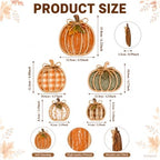 Fall Decorations for Home, Wooden Buffalo Plaid Pumpkin Fall Decor - Image 4