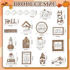 Maitys 21 Pcs Fall Tiered Tray Decor Set, Rustic Farmhouse Thanksgiving Whitewashed Wooden Signs Gnome Truck Pumpkin Wood Bead Garland Vintage Table Centerpieces Autumn Harvest Home Kitchen Decor - Image 3