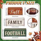 4 Pcs Football Decor, Wooden Autumn Fall Decorations for Home - Image 3