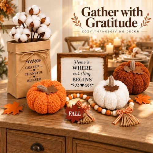 Thanksgiving Decor Set, Fall Decorations for Home with Pumpkins - Image 3