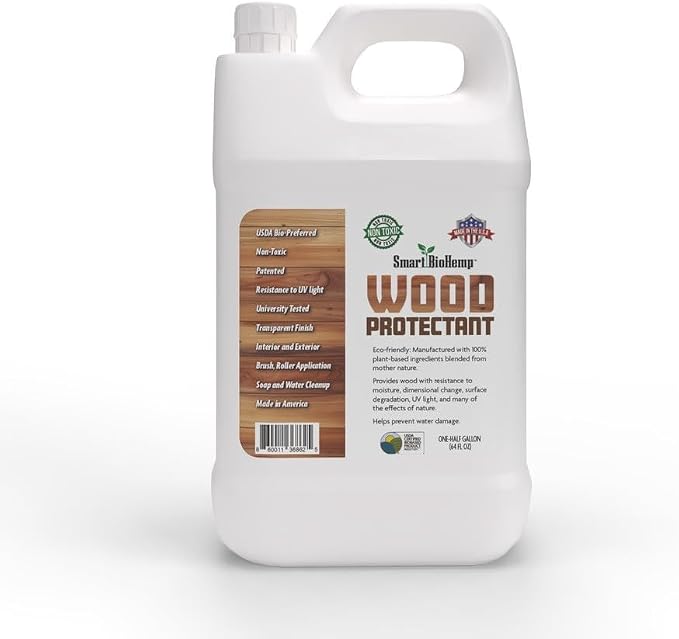 Plant-Powered Half Gallon Wood Protectant, Protects from Water & UV Rays by SmartBioHemp