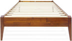Bme Dinkee Twin Bed Frames without Headboard, Acacia Wood 15 Inch Platform Bed - Image 3