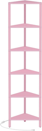 TUTOTAK Corner Shelf with LED Light, 6-Tier Corner Bookshelf - Image 7