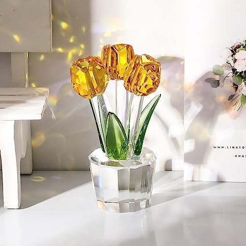 Movdyka Tulips Glass Flowers Collectible Figurines Crystal Decor - Image 4