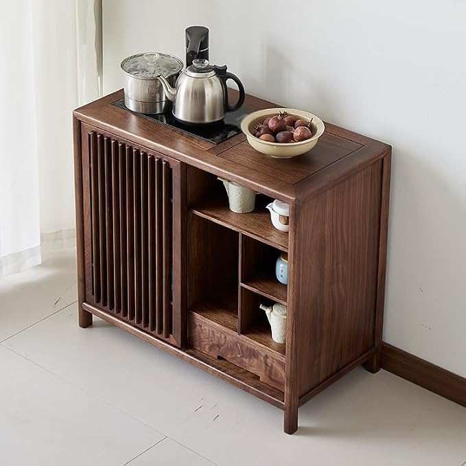 Nightstand Sofa Table Chinese Tea Cabinet Wooden Sofa Side Table Zen Simple - Image 5