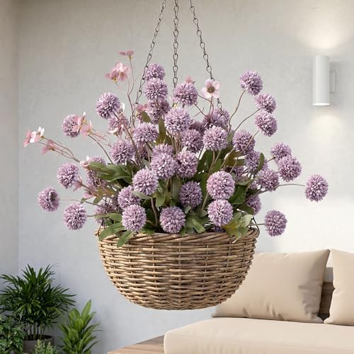 Mixed 10 Pcs Artificial Pompon Mum Set-8 Chrysanthemum & 2 Rose Red Daisy, Purple Silk Faux Flower for Vase Fall Floral Arrangements Wedding Centerpiece DIY Home Indoor Outdoor Decor (No Vase) - Image 4