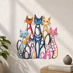 Wesiti Cat Wall Art Decor Iron Wall Sculptures Decor, 10.6 x 11.4 Inches - Image 3