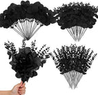 Giegxin 90 Pcs Mixed Artificial Eucalyptus Leaves Stems Bulk Black by Giegxin
