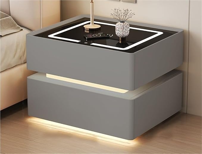 Smart Nightstand with Wireless Charging and Touch Sensing, Night Table Bedside - Image 3