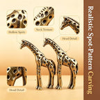 2‑Pack Brass Giraffe Figurines, 2.17" Mini Vintage Metal Giraffe Statue, Safari Style Small Animal Sculpture Ornament for Home Shelf Desk Decor, Collectible Gift - Image 3