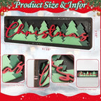 Vintage Christmas Decorations for Office, Home, Table, Mantel, Shelf, Desk, 3 1/2 x 11 Inch Retro Xmas Tree Sign, Wooden Christmas Decor Sign, Farmhouse Red and Green Decoration (Trees) - Image 2