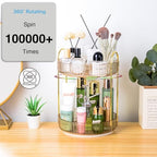360 Rotating Makeup Organizer - Large Capacity Spinning Perfume & Cosmetic Skincare Holder for Vanity & Countertop (Vibrant Orange, 2 Tier) - Image 5