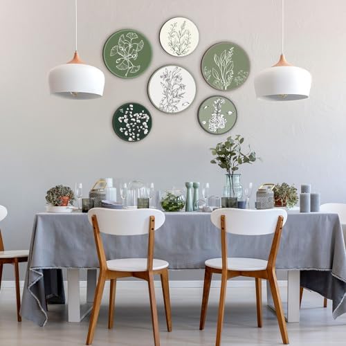 Barydat 6 Pcs Boho Wooden Plant Wall Art Decor,Greenery,8 Inch, 10 Inch - Image 3