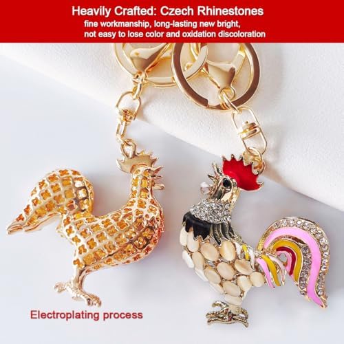 Chicken Ornaments for Christmas Tree, Rooster Ornament, Metal Rooster with Rhinestone Decor - Funny Chicken Gifts for Women, Chickens Lady Themed Chicken Lovers Owner Gifts - Image 4