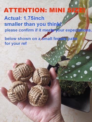 Elkpruu 10PCS Mini Orbs Decorative Balls for Centerpiece Bowls, Christmas Decorative Rope Balls for Bowls, Vase Filler, Decorative Bowl fillers for Farmehouse Coastal Nautical Table Decor - Image 2