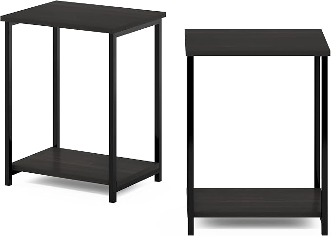 Furinno SIMPLISTIC Side Table Set of 2, 2-Tier Modern Metal Frame End Table - Image 6