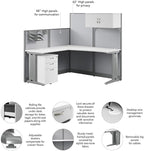 Bush Business Furniture Office in an Hour 65W L Shaped Cubicle Desk - Image 8