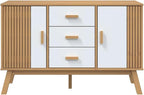 White and Brown Solid Pine Wood Sideboard - Image 8